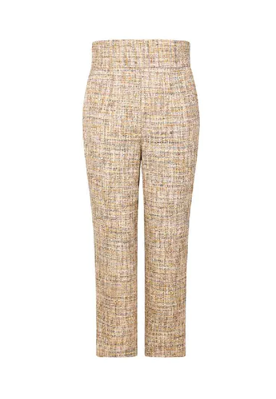 Classic elegant plaid tweed trousers.