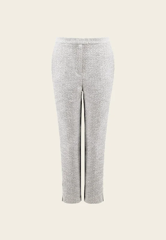 Patchwork Silver Tweed Trousers