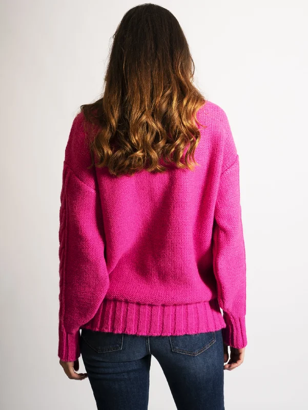 Maglia Lunga a Trecce Fucsia