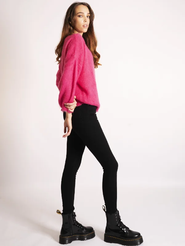 Maglia con Scollo Ampio Fucsia