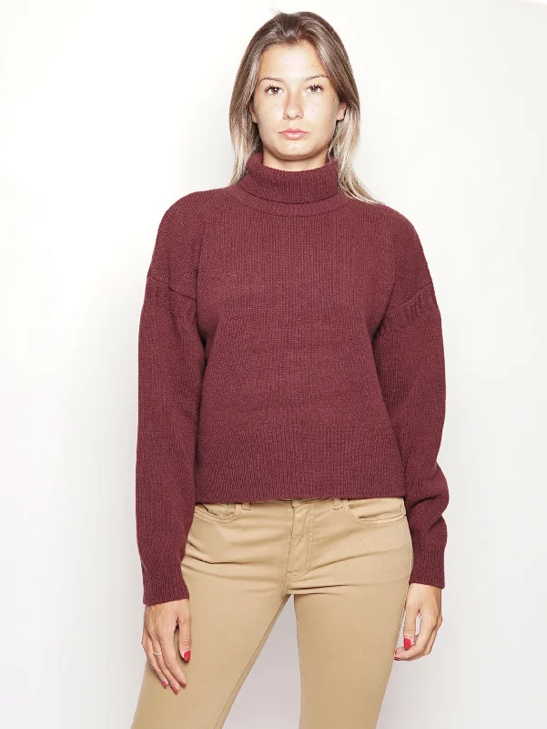 Maglione Collo Alto Bordeaux