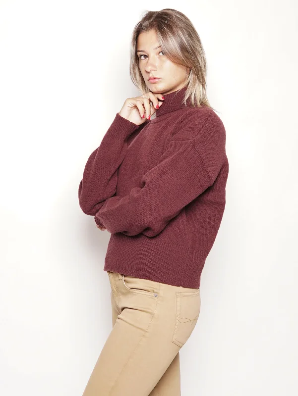 Maglione Collo Alto Bordeaux