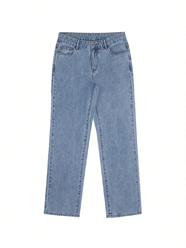 Drop Waist Straight Leg Jeans