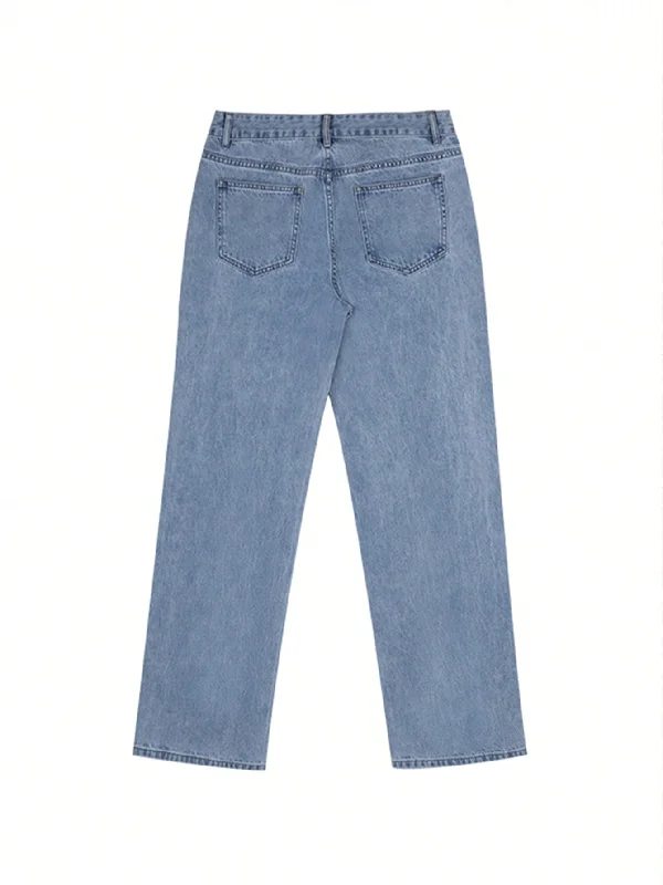 Drop Waist Straight Leg Jeans