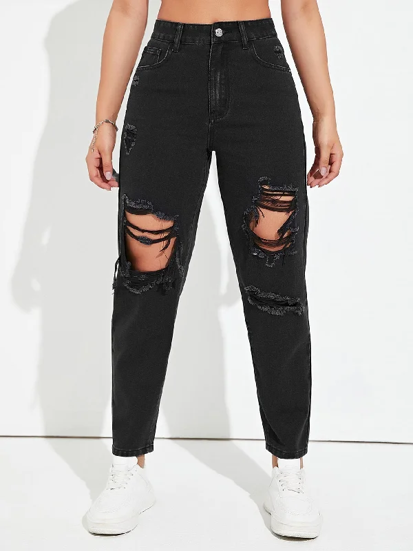 Ripped Mom Fit Jeans