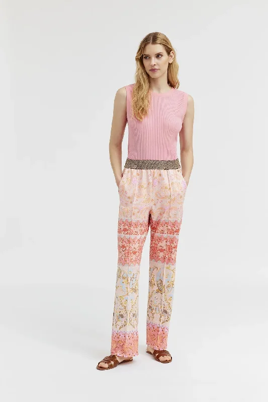 Gustav Marisa Paisley Print Jersey Trousers