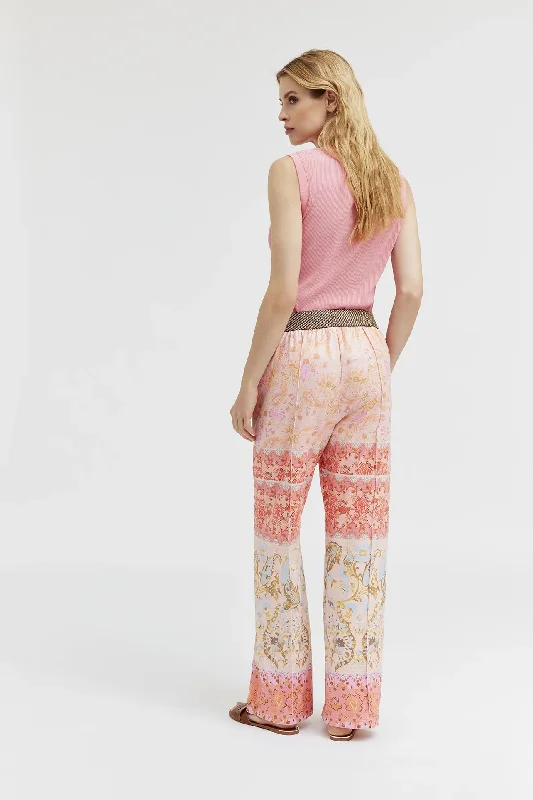 Gustav Marisa Paisley Print Jersey Trousers