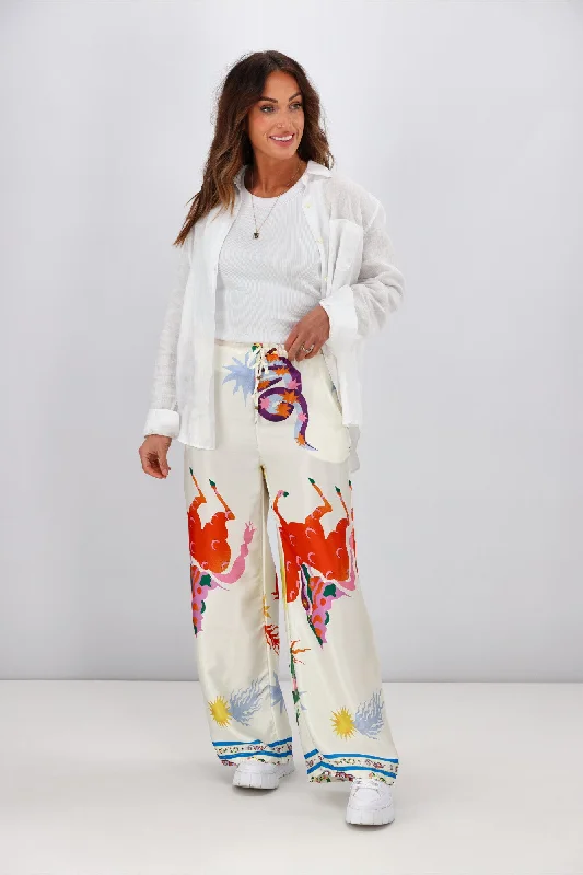 Iris Maxi Kassia Pants White Print