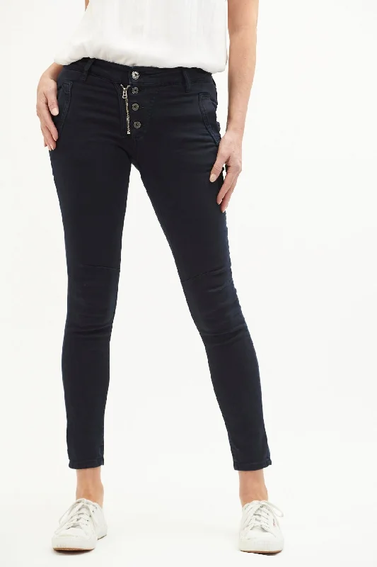 Button Jeans By Italian Star - Black