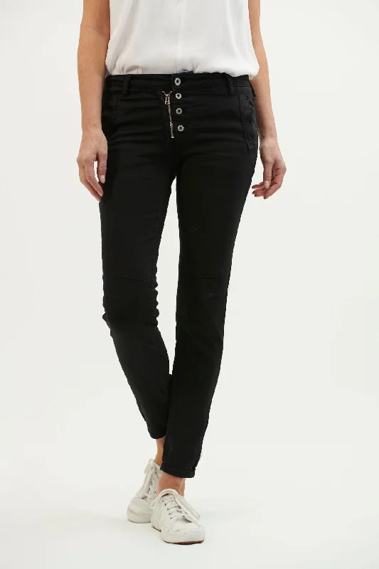 Button Jeans By Italian Star - Black