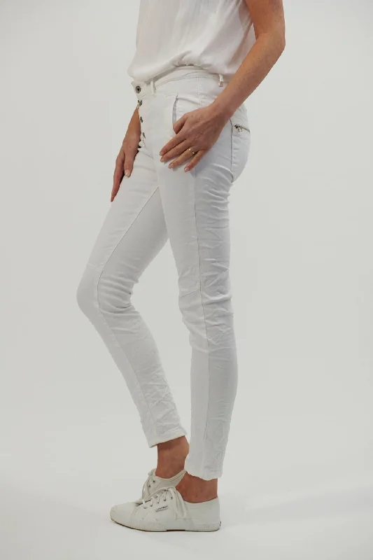 Button Jeans By Italian Star - White