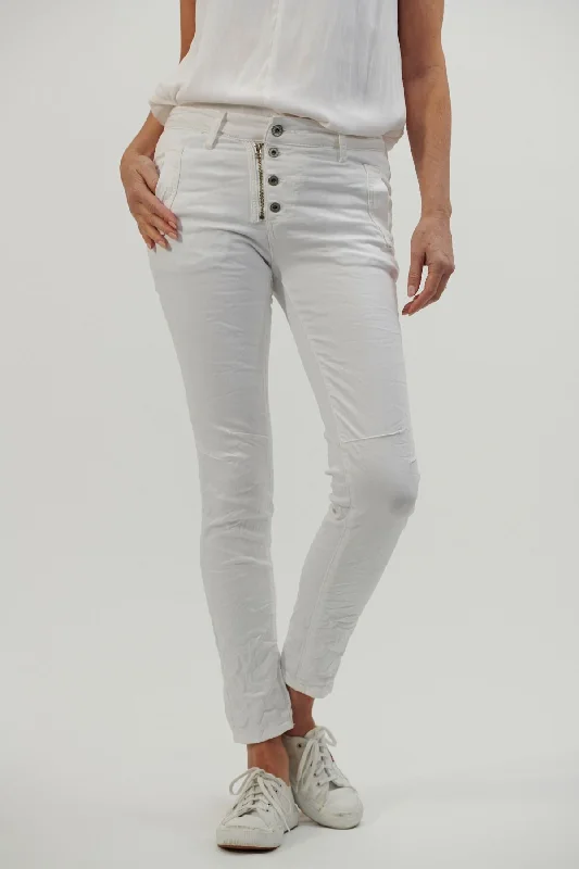 Button Jeans By Italian Star - White