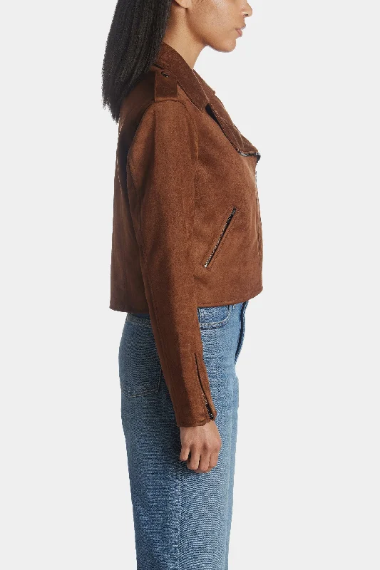 Jackie Bonded Faux Suede Moto Jacket