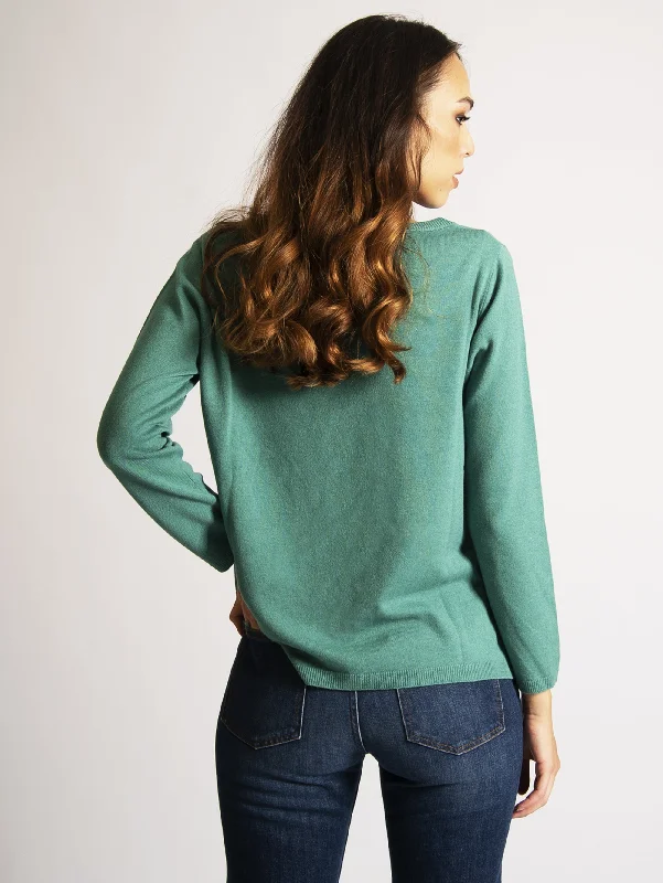 Maglia con Scollo a Barchetta Verde