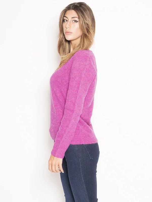 Maglia con Scollo a V Fucsia