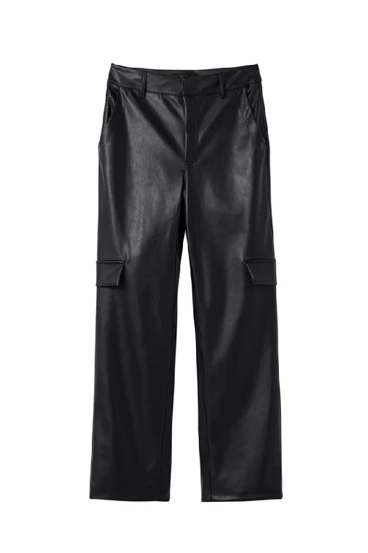 Leather Effect Cargo Trousers By Desigual