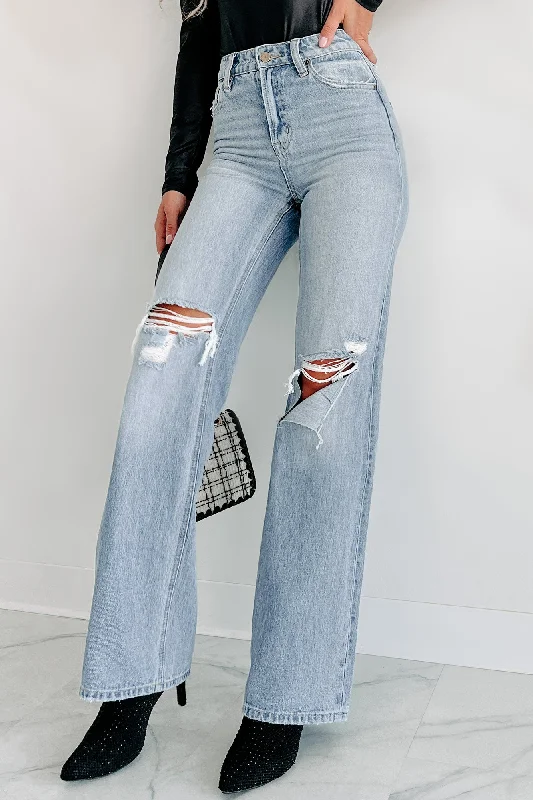 Linus High Rise 90s Vintage Flare Jeans (Medium-Light)