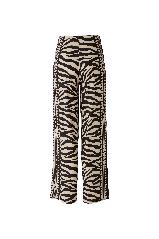 Miss Lagotte Ethnic Print Wide Leg Trousers