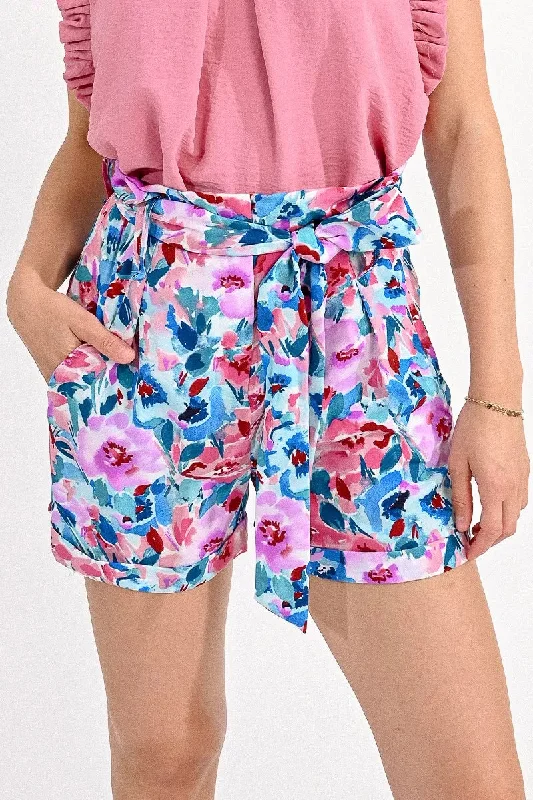 Molly Bracken Pastel Floral High Waisted Shorts