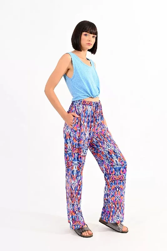 Molly Bracken Multicolour Graphic Print Wide Leg Trousers