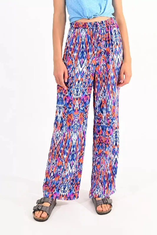 Molly Bracken Multicolour Graphic Print Wide Leg Trousers