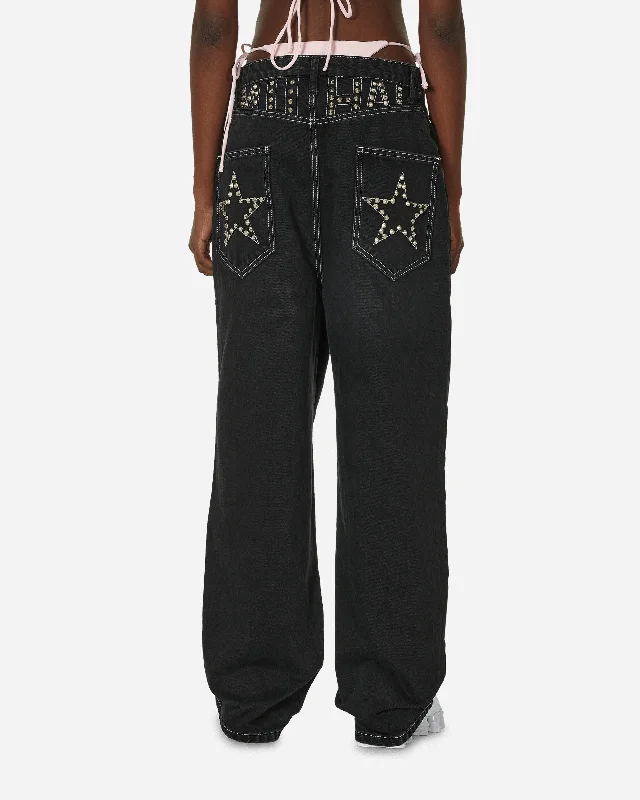 Studs Baggy Jeans Grey Wash