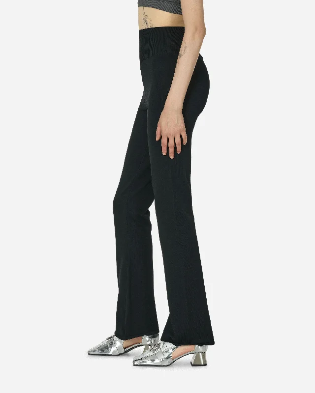 High-Waisted Flared Trousers Black