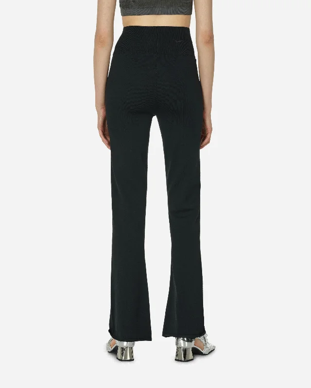 High-Waisted Flared Trousers Black