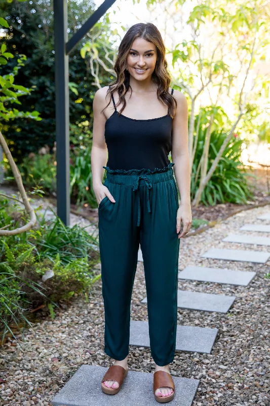 FINAL SALE Olivia Pant in Peacock Green