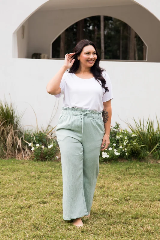 Wide Leg Olivia Pant in Mint