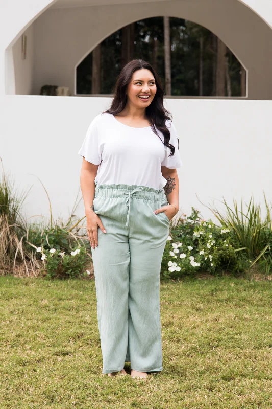 Wide Leg Olivia Pant in Mint