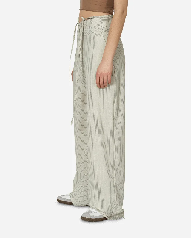 Double Fold Suit Pants Cream Pinstripe