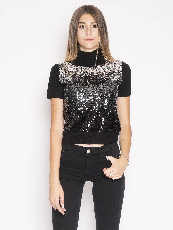 Maglia Full Paillettes Arabo Nero