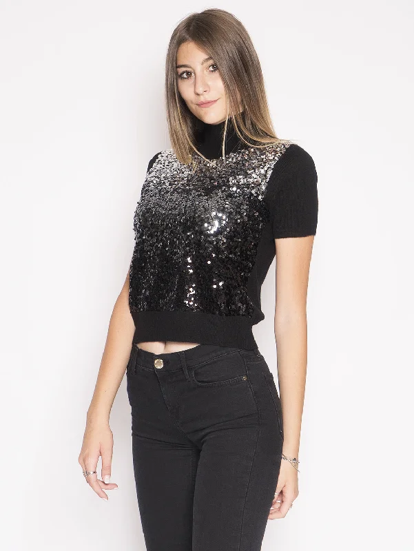 Maglia Full Paillettes Arabo Nero