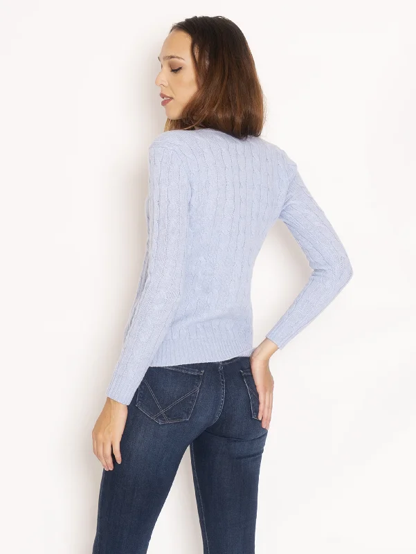 Maglia con Scollo a V - Celeste