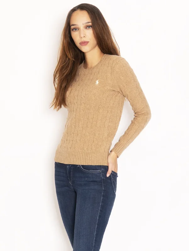 Maglia Girocollo a Trecce - Beige