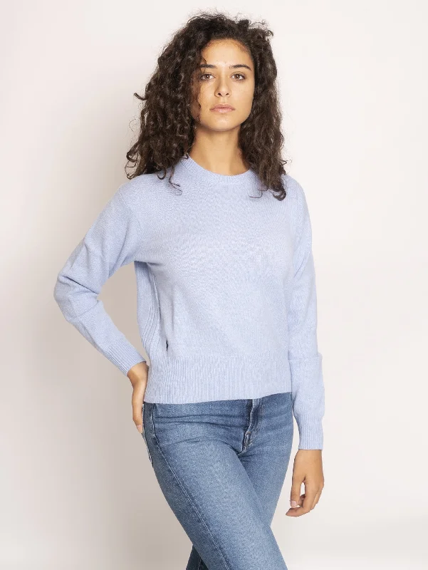 Maglia Girocollo in Lana e Cashmere - Celeste