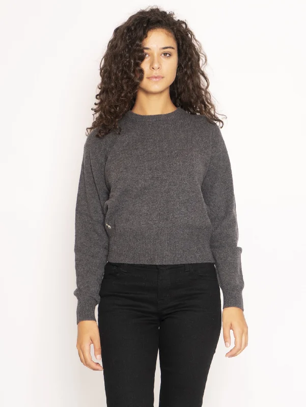 Maglia Girocollo in Lana e Cashmere - Grigio