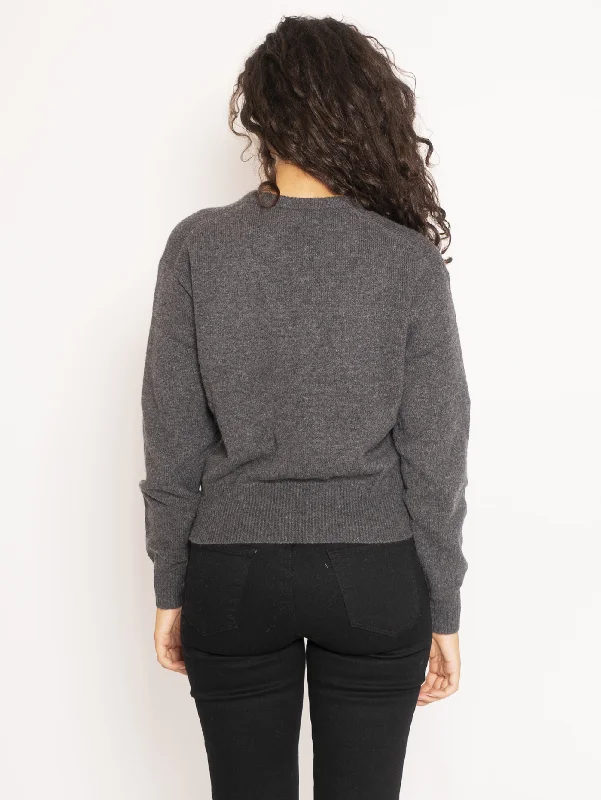 Maglia Girocollo in Lana e Cashmere - Grigio