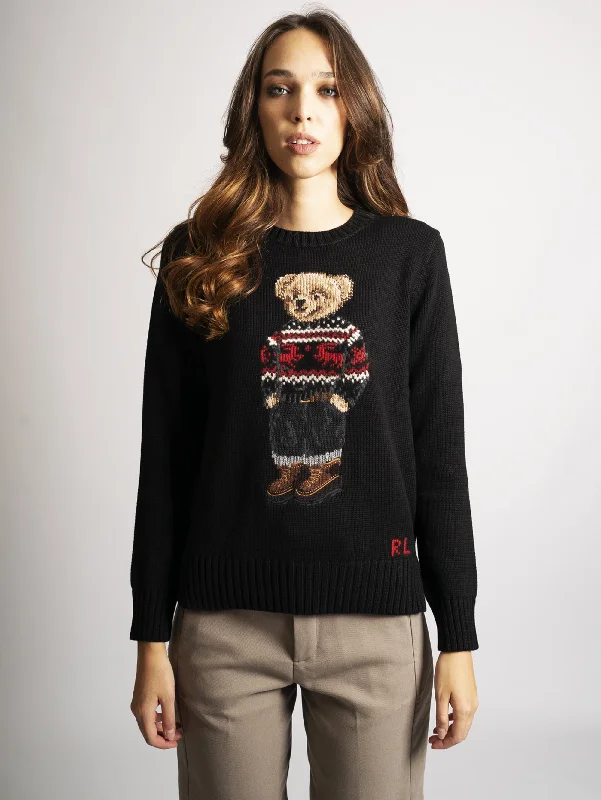 Maglia in Cotone con Polo Bear Black Multi