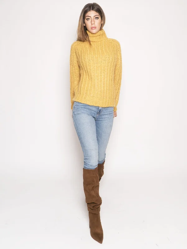 Maglione in Lana Mohair Giallo