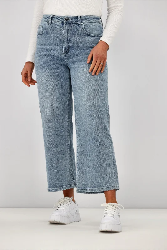 Shine On Label Mazie Wide Leg Ankle Grazer Jean