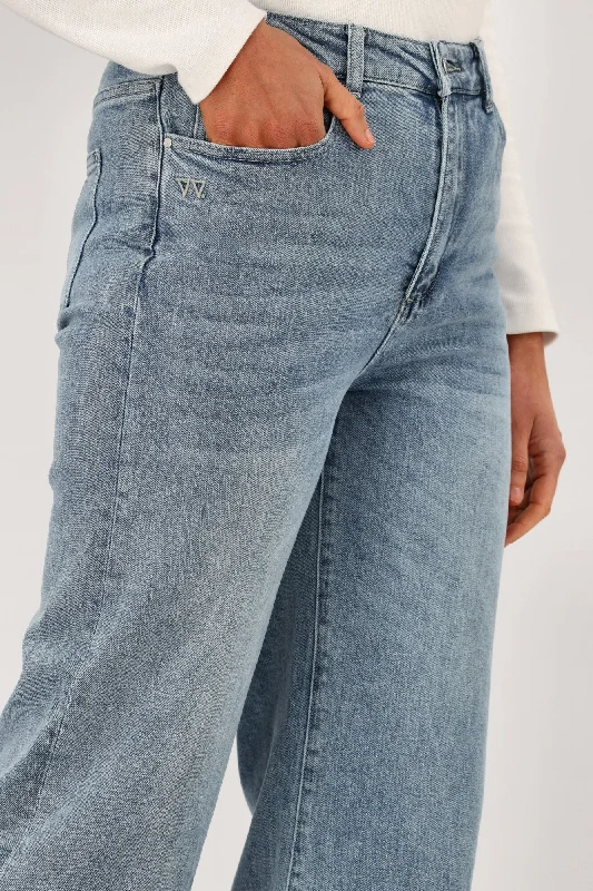 Shine On Label Mazie Wide Leg Ankle Grazer Jean