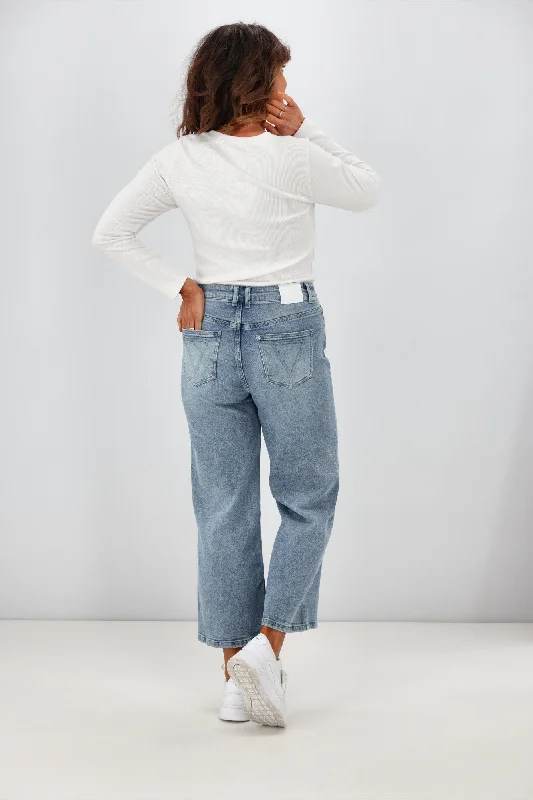 Shine On Label Mazie Wide Leg Ankle Grazer Jean