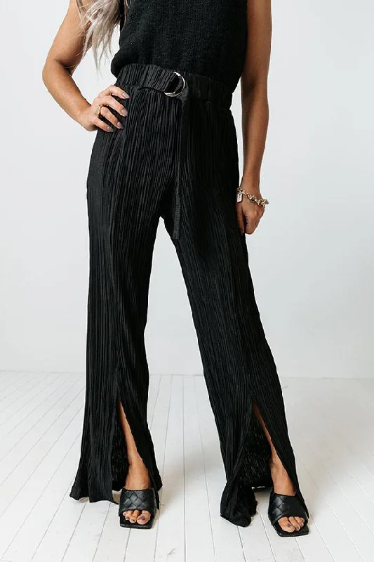 The Saleen Pleated Black Pants