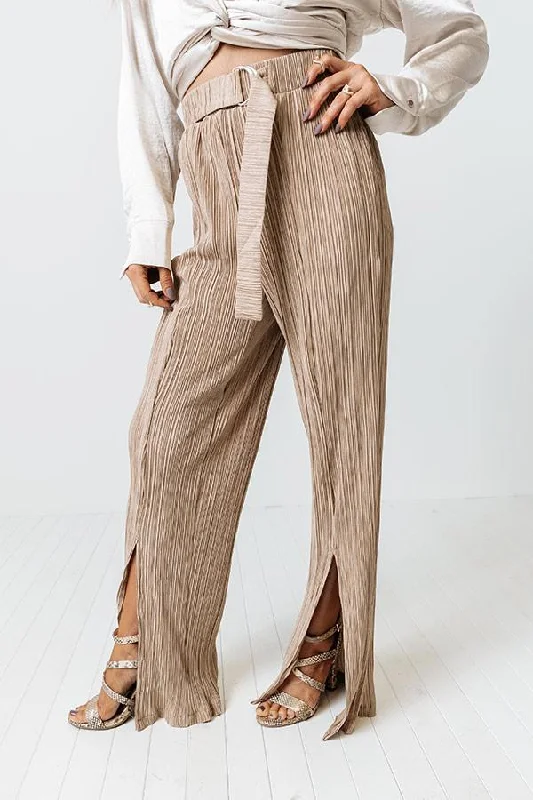 The Saleen Pleated Iced Latte Pants