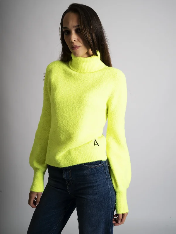 Dolcevita in Bouclé Giallo Fluo