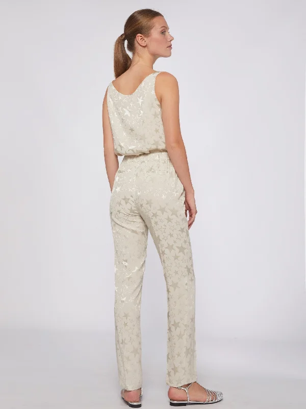 Vilagallo Tiffany Cream Star Print Trousers