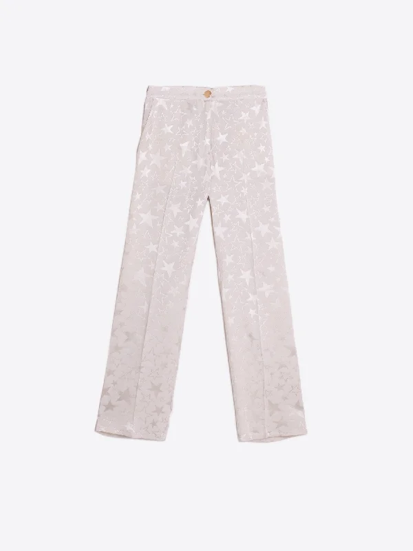 Vilagallo Tiffany Cream Star Print Trousers