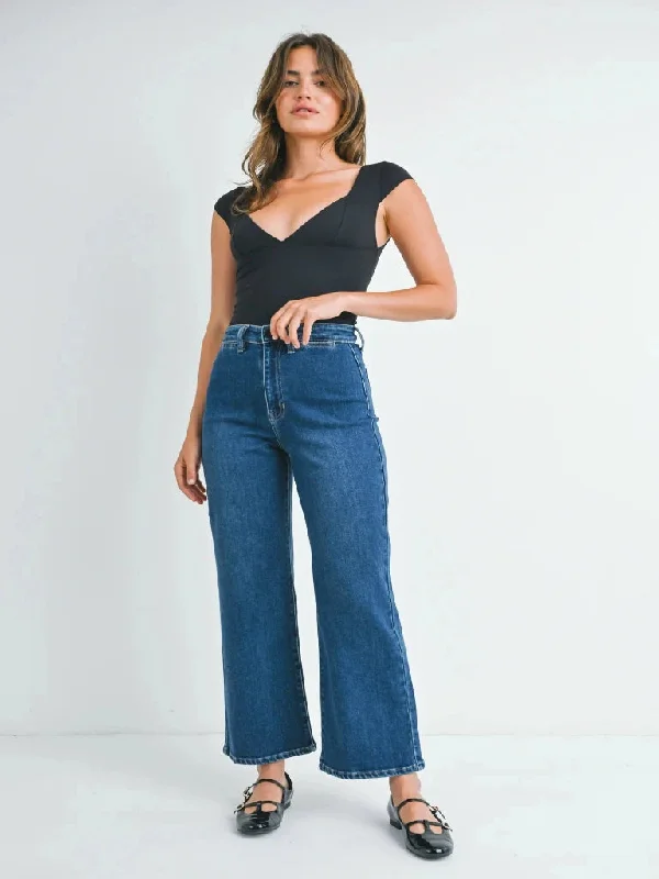 Just Black Welt Pocket Wide Leg